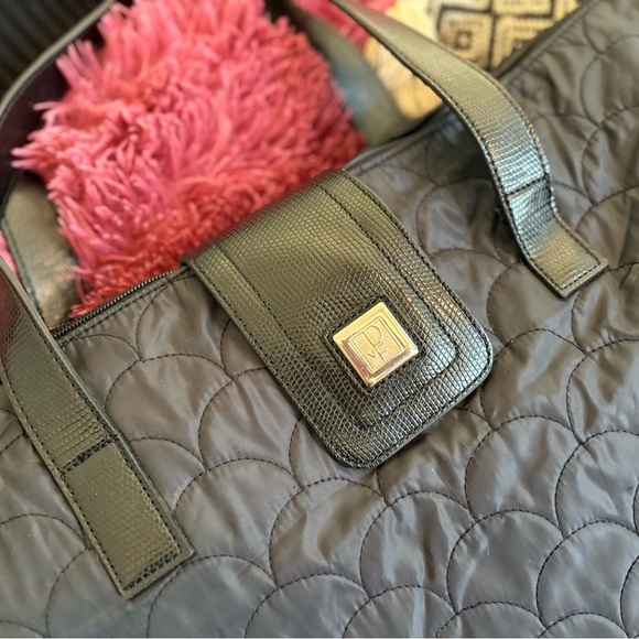 Dvf Diane Von Furstenberg Tote Travel Bag Black with Side Snaps - Picture 5 of 13